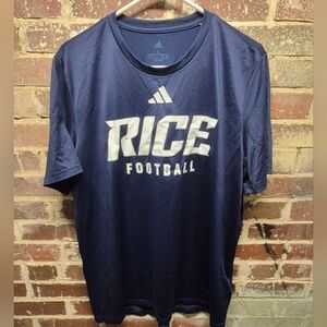 RICE FOOTBALL Adidas AeroReady Shirt Men's L Navy Blue Short Sleeve Tee